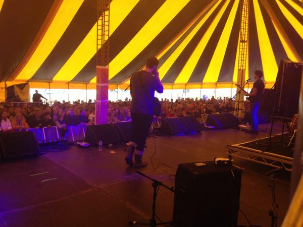 BBCintroEMids's tweet photo. Good way to start the day. Great set from @TMortalCities. Packed marquee. Hear them with us from 6 tonight. http://t.co/UCmEj0D4ZL
