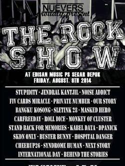 'The Rock Show' 8 agustus 2014 @Edisanmusic w/ <a href="/Stupiditos_/">STUPIDITY 25</a> <a href="/JENDRALKANTJIL/">JENDRAL KANTJIL</a> <a href="/SLETINK28/">Sletink 28</a> <a href="/maskedhero_rawk/">MASKED HERO</a> <a href="/ourstorySPR/">OUR STARS</a>