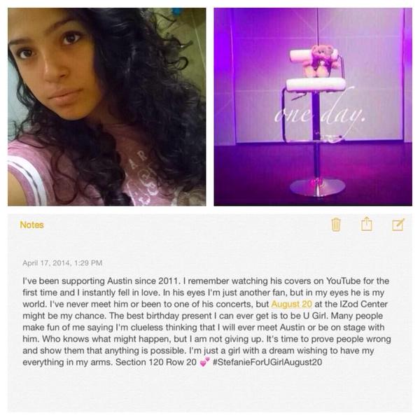 jdbxpetty's tweet photo. #StefanieForUGirlAugust20 @CPasalodos @blumsteinmike @AustinMahone @AlexConstancio7 @Robert15Jgod @Zach_Dorsey http://t.co/a3WhRV8s9R