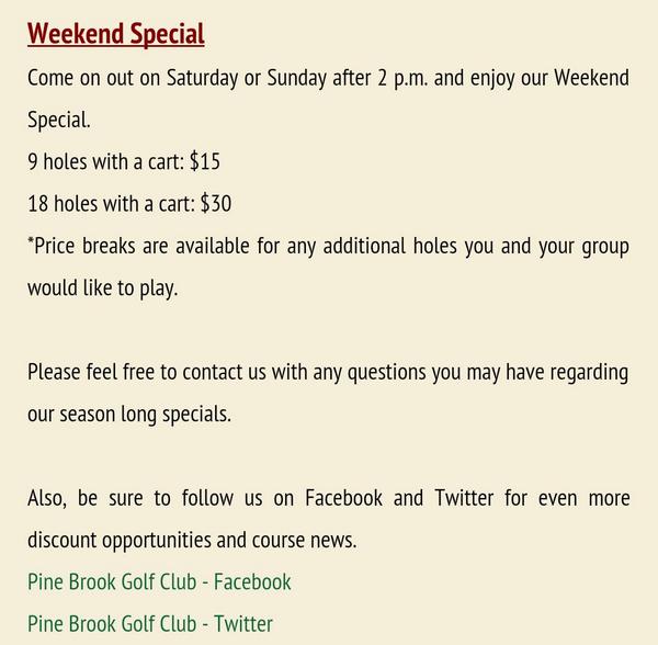 GolfPineBrook's tweet image. How about some #FreeGolf

RT this tweet &amp;amp; Follow to win 4-18 hole passes. #RideThePine