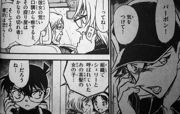 ハナジロウ バーボン編の始まり 60巻 水無 組織の新しいメンバーが動き出した 情報収集及び観察力 洞察力に恐ろしく長けた探り屋で コードネームは バーボン 気をつけて コナン とジョディはバーボンの標的を灰原と推測 警護をコナンに託す