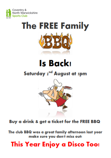 Despite the weather, we'll just barbie  and disco inside. 
All members &amp; their families welcome