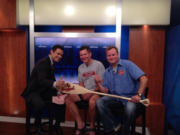 KonnorSchmaltz's tweet photo. @DickLeinie and @JohnLeinie talking @Leinenkugels #canoesforacause w/ @anthonyponceTV on @nbcchicago! #FriendlyFloat http://t.co/o8RTUS1lv4