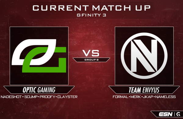 EsportsNation's tweet photo. Up next on stream is @OpTicGaming vs. @TeamEnVyUs! RT for OpTic - Fav for nV. http://t.co/b8hqykdzcY #ESNatG3 http://t.co/bkXnFwfpH0