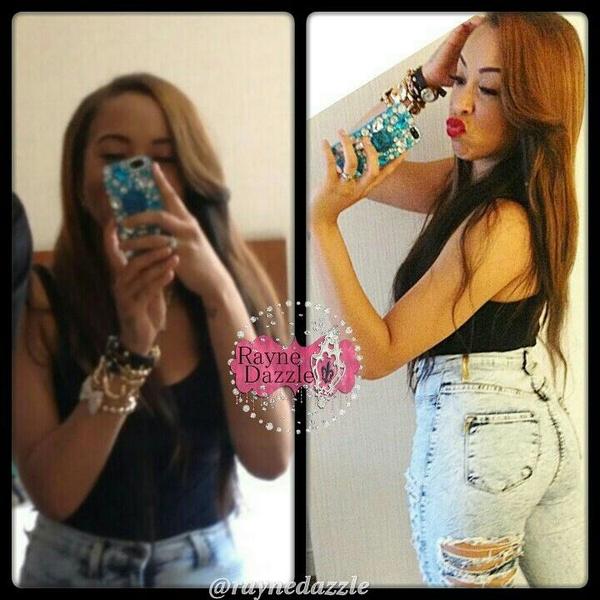 raynedazzle's tweet photo. I SPY👀 A BADGIRL with #RayneDazzlePhoneCandy Shots of #badgirlsclub @nae_monique rocking her custom phone case http://t.co/OYLLH70mrh