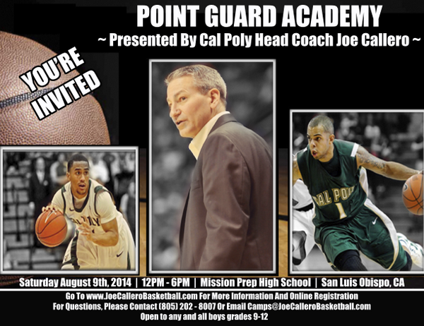 Space still available for Coach Callero's Point Guard Academy next Saturday! Sign up at joecallerobasketball.com