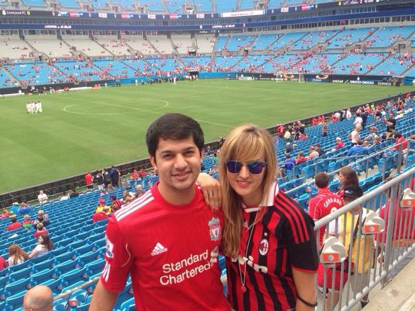 First conversation I had with this girl was about #LFC and Milan. Finally watching them playing tonight! #LFCTour