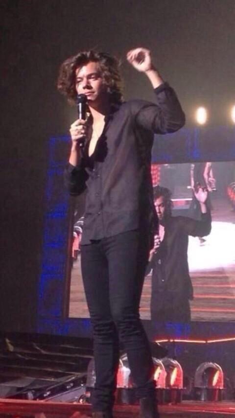 1DUpdatesBS's tweet photo. Harry Styles on stage last night in Toronto (via insider) http://t.co/7yNCx1f70w