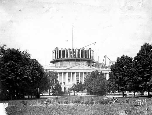 Picture of United States Capitol in 1858 