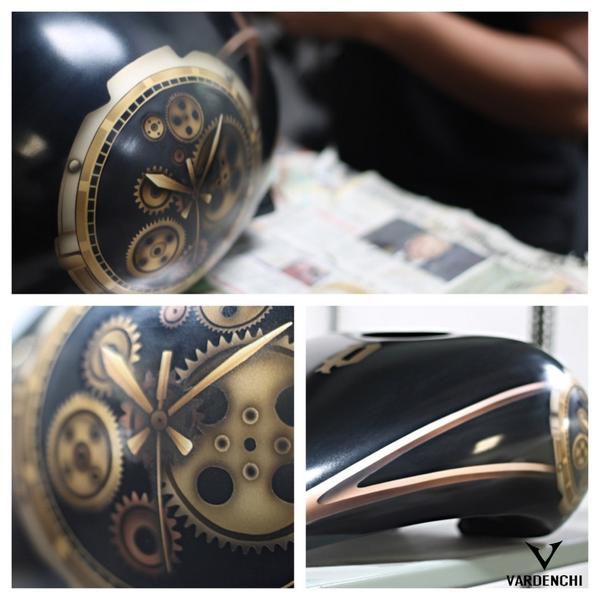 Vardenchi's tweet photo. Creating Art in Motion! Final touches of the illustrative airbrushing on the Exclusive 'Police Watches-Vardenchi'! http://t.co/cGSBzSmH3i