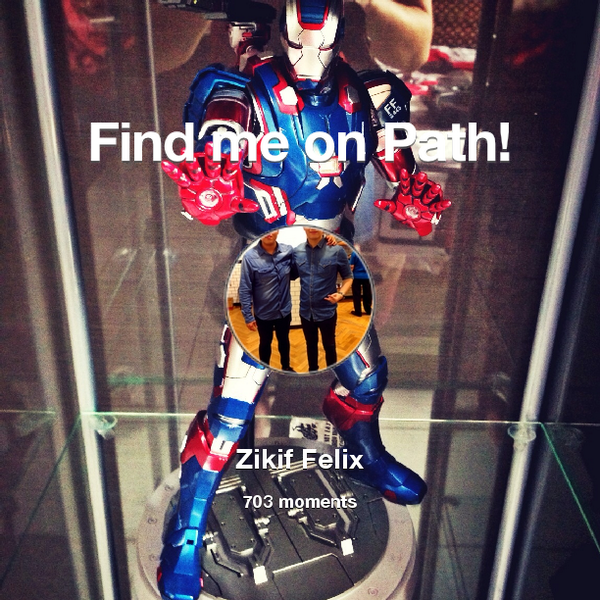 zikif_felix's tweet photo. I've shared 703 memories with my friends on #Path - see them now at http://t.co/aaBoaigdwr! #thepersonalnetwork http://t.co/0gKseCXv7m
