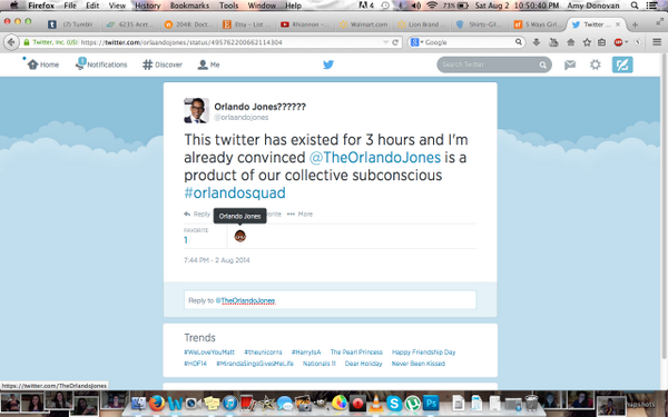 THE ACTUAL LEGITIMATE <a href="/TheOrlandoJones/">Orlando Jones Comedian</a> FAVORITED OUR TWEET LOOK AT THE BOTTOM CORNER I'M SWEATIN PRAISE JESUS