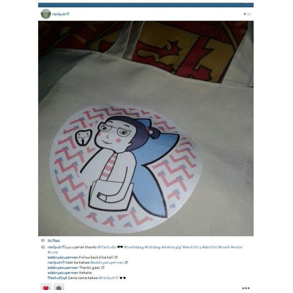 Totebag ini namanya TOOTHebag. Masih ready stock lho! #testiflastudio