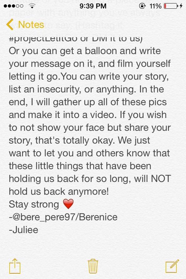 SpreadSupport's tweet image. Project Let It Go was created by @pLetItGo - please consider taking part in this amazing idea.