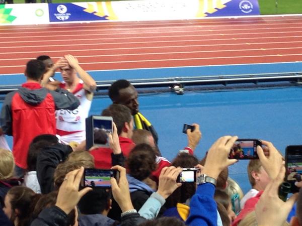 korsim's tweet photo. Usaine Bolt - last night of the athletics with Search clients. Lots of selfies &amp;high fives! @SearchRecruits http://t.co/RylNadvpzC