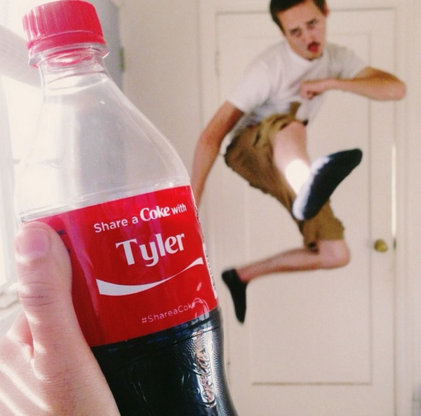 For Friendship Day, snap a #Sharie when you #ShareaCoke with a friend, especially if they're as excited as Tyler is.