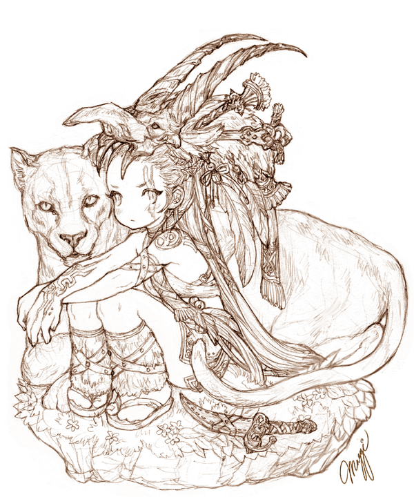 8888MAGGI8888's tweet image. 오늘의 스케치~~
왠지 표범과 소녀를 그려보고싶었어요+_+
스케치는 쌓여가는데 컬러링할 시간은 없네요 흑