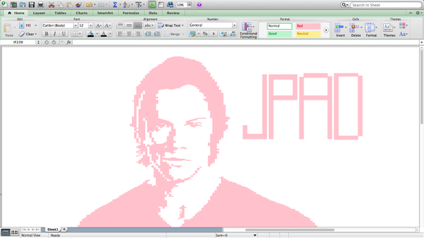 moonrisecas's tweet photo. Hey, @jarpad, heard you needed something to convince you that Excel is cool - how about this? #GISHWHES2014 http://t.co/wsTT9tYkaQ