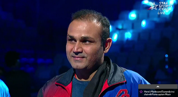 ProKabaddi's tweet photo. The #stars never stop descending! The Nawab of Najafgarh is here to support the game! With his typical lazy elegance http://t.co/Y2AsTqrqnC