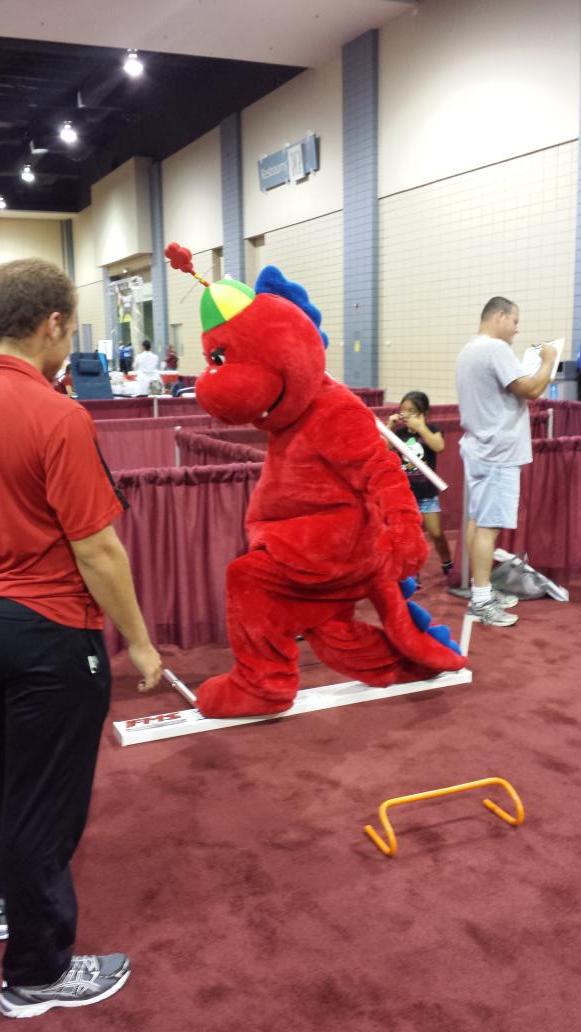 Vfinka's tweet photo. Even dinosaurs need to exercise! @ChildrensRVA @amfamfit  #fms #rexercise #fitness #functionalmovementscreen http://t.co/SmNbcY9PnG