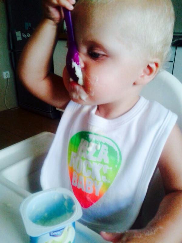 RocksShops's tweet image. Rock star baby and her Sunday snack! #rocks2014