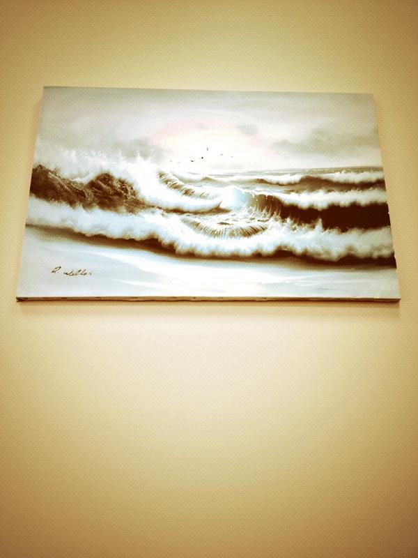 DaveCreate's tweet image. New favorite study place is captains quarters in Winthrop. Chairs are nice and the painting on wall is awesome.