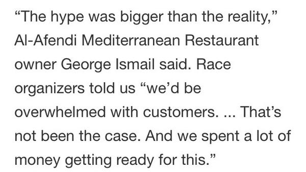 KartingProblems's tweet photo. Restaurant owner summing up Modesto "hype was bigger than the reality" #KartingProblems http://t.co/VSmwBUS6n5