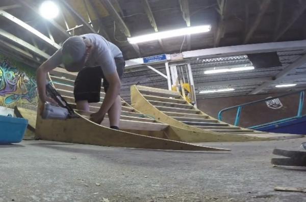 How to watch <a href="/5050Skatepark/">5050 Skatepark</a> build a quarterpipe. bit.ly/1mcBVys