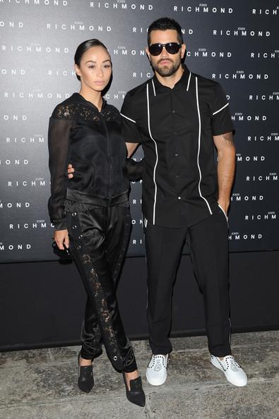 Cara Santana and Jessie Metcalfe attend the John Richmond show during Milan Menswear Fashion Week Spring Summer 2015