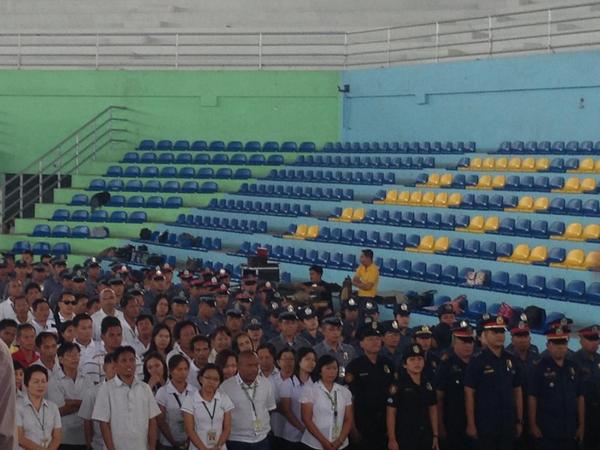 12003Aj's tweet photo. SKPPO joins flag raising ceremony w/ SK Province pers headed by Gov SUHARTO TENG MANGUDADATU, AL HAJ @ Prov'l gym. http://t.co/c6o6Z6CSpf