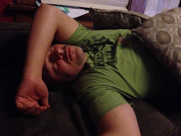 DebSimon2's tweet image. How does he sleep like this?
