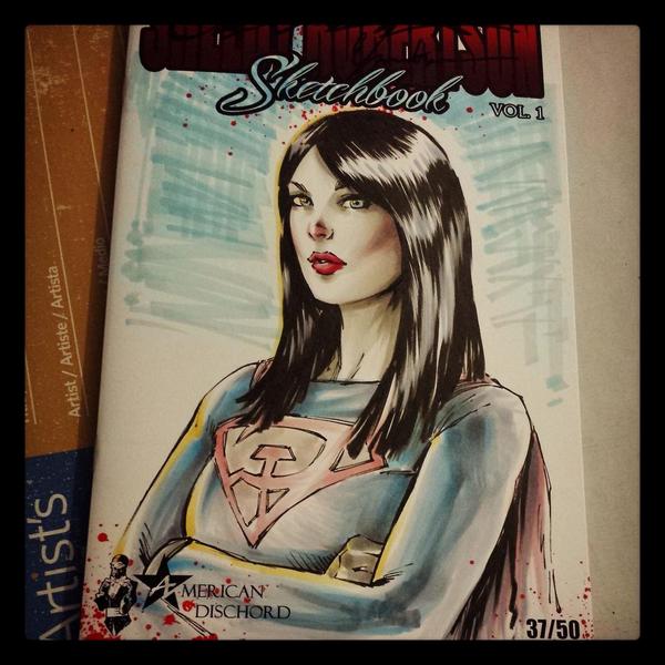 Actually commissioned for a @divinity_creature drawn on a  #blanksketchcover lol we both signed it #redson #supergirl