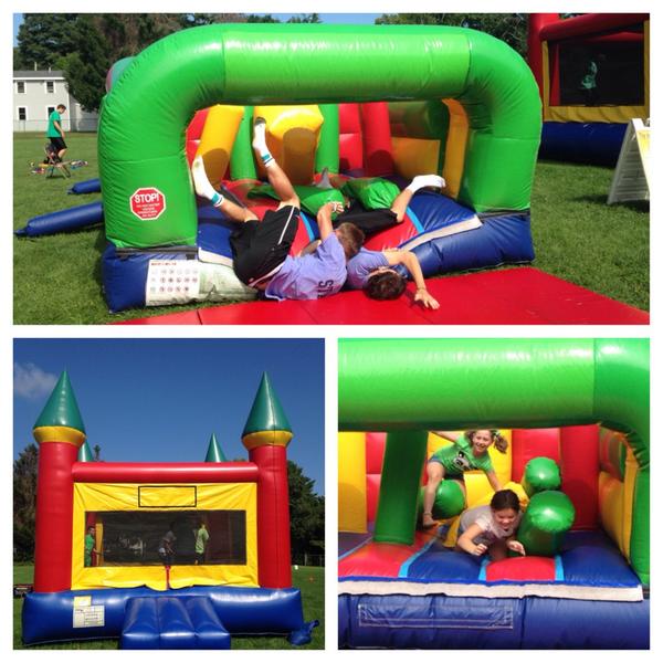 Everyone's bouncing around at Park today for Field Day! #WhoWillWin #InflatableObstacleCourse