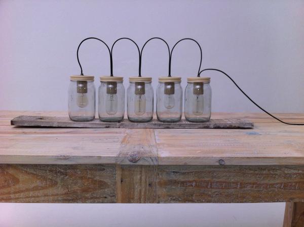 recykal's tweet photo. 5 Jar table chandelier with carbon filament bulbs R1,850-00. http://t.co/FNxSx5Z1Ok