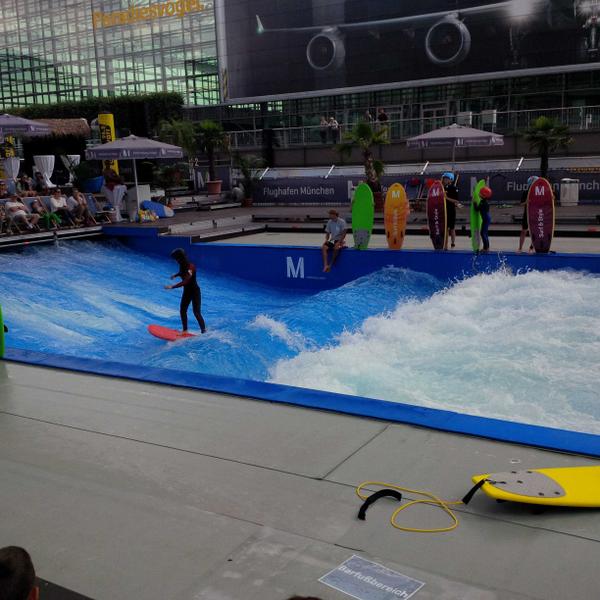 How do you kill a couple of hours in the Munich airport? Surfing of course!