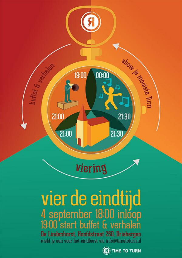 Op 4 september vieren we het spetterende Eindfeest van Time to Turn in Driebergen. Kom ook, meld je aan!