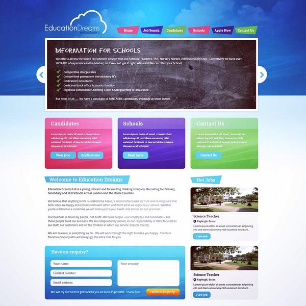 BizImageWeb's tweet image. Recruitment website design for education dreams #webdesign #websitedesign #essex #crms #recruitment #jobs