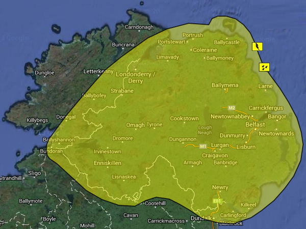 A Yellow Warning of Heavy Showers and T/Storms has been issued for Northern Ireland. tinyurl.com/l59k4kr