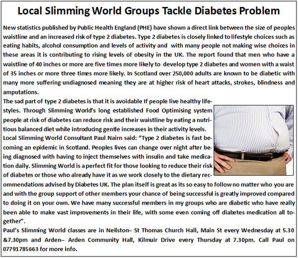 SWPaulN's tweet image. Diabetic or worried about being at risk? #slimmingworld can help! have a read at this! #Glasgow #Arden #Neilston