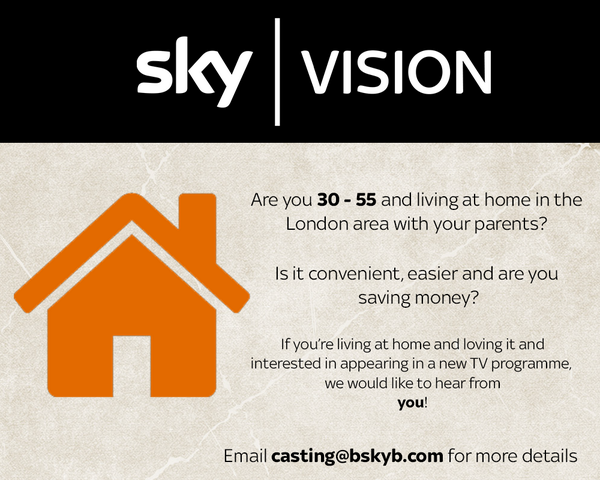 Lucycasting's tweet image. @observelondonAre you living at home in #london with your parents and loving it? We would like to hear from you!