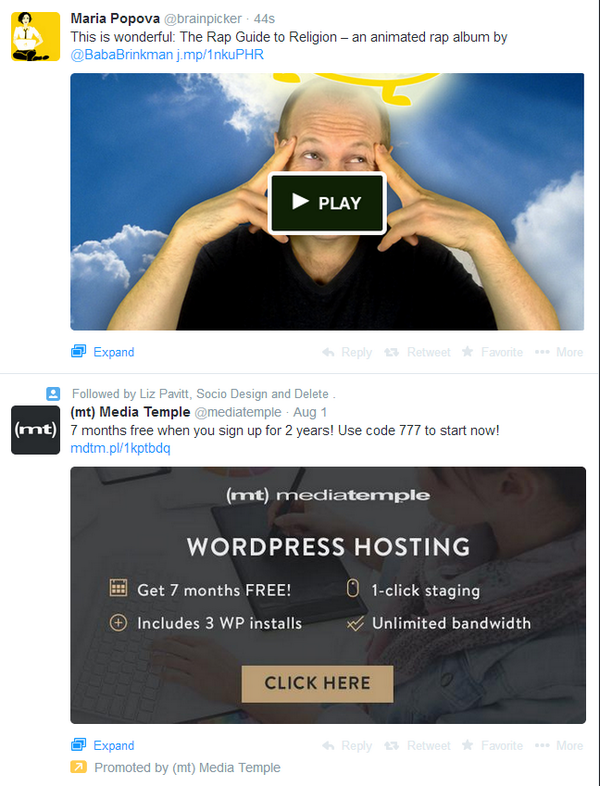 Back to back posts that would have probably benefited from being Twitter Cards