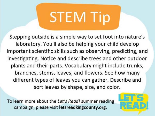 LetsReadSKC's tweet image. &quot;Stepping outside is a simple way to set foot into nature&apos;s laboratory.&quot; #STEMtips #letsread #summerlearning