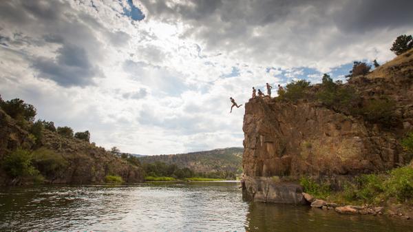 outsidemagazine's tweet photo. It isn't summer until you've jumped off a cliff . . . into a body of water, ideally.  http://t.co/PXuVhxMDk3 http://t.co/vDTfGHOifT