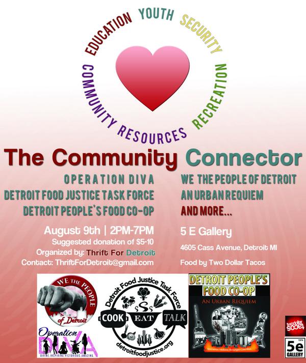 ThriftForDET's tweet photo. The Community Connector is less than a week away! Help us spread love through communication + community building! <3 http://t.co/c8jyQ9AtWr