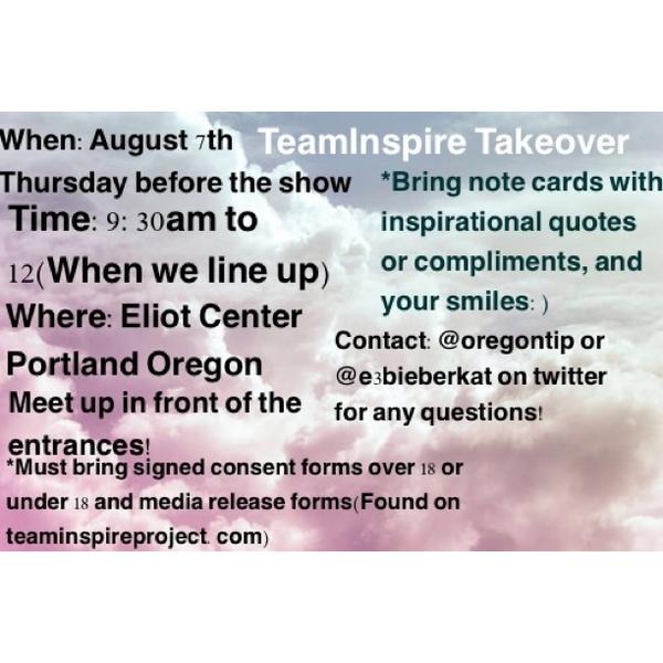 TeamInspirePro's tweet image. Portland #TeamInspire event on 7 August before the #Fireside show. Talk to @OregonTIP if you're planning on going!