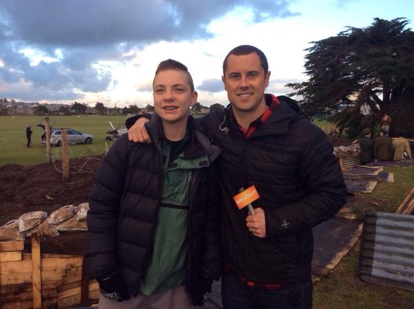 trevorrubens's tweet photo. Thanks @BreakfastSam for spending time at #Orewa College commemorating #ww1. Great job http://t.co/EqmL9Anc8x