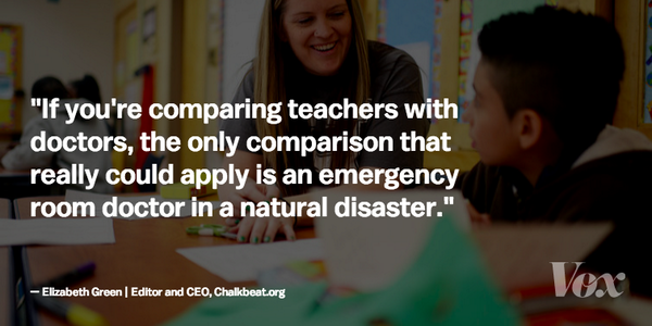 voxdotcom's tweet photo. Why teachers have a tougher job than doctors: http://t.co/3E2Qfus8Xn http://t.co/z1T45U531A