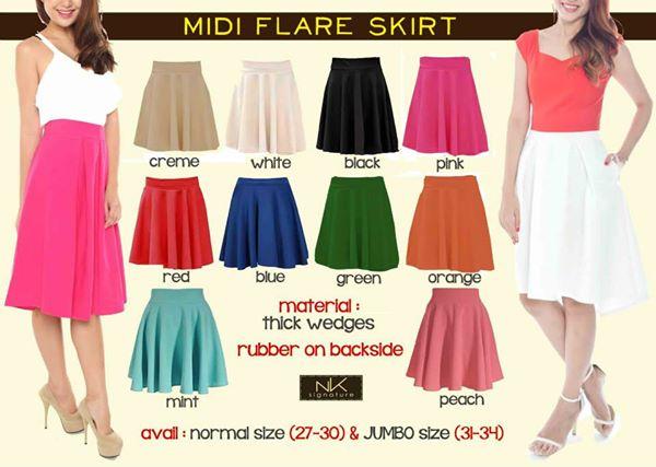 GFStyle_'s tweet photo. Midi flare skirt 70.000 http://t.co/p7aMVjaEcv