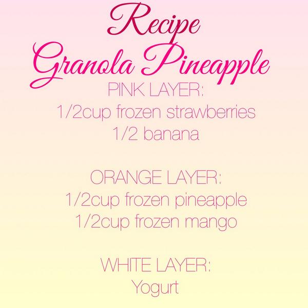 YayFruitopia's tweet photo. Granola Pineapple: Don't forget to top the smoothie with granola! http://t.co/l57NTjb0ch