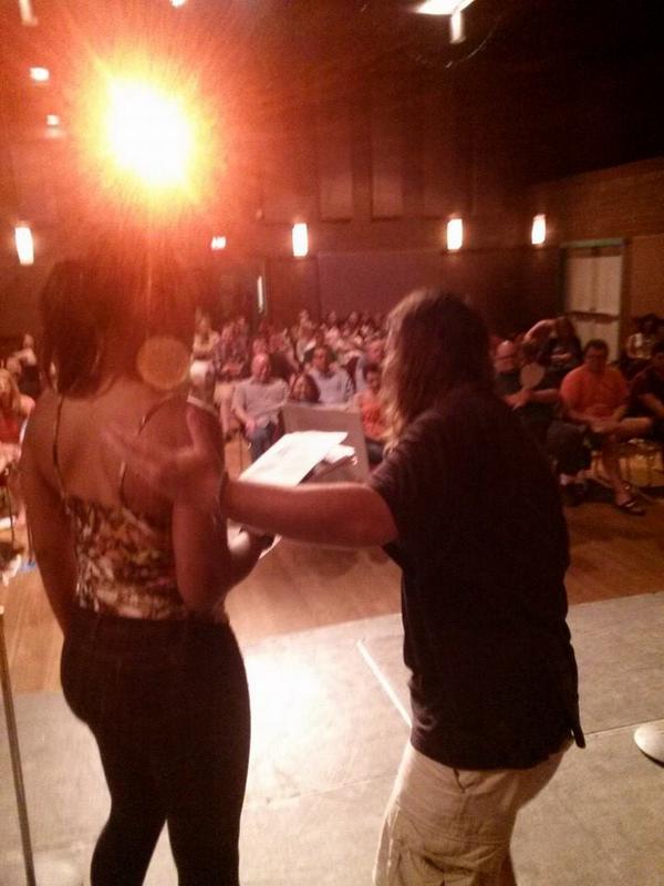 scolehman's tweet photo. "Johnny" &amp; "Lisa" during a fantastic reading of #TheRoom in KY on Saturday night. @gregsestero #TheDisasterArtist http://t.co/SK2iZD1VW0